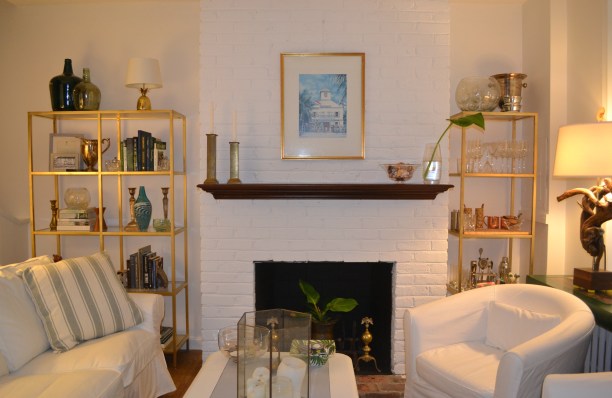 Painted brick fireplace by Just Something I Whipped Up