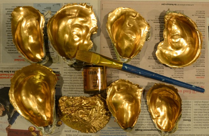 Gold Oyster Dishes from JustSomethingIWhippedUp.com